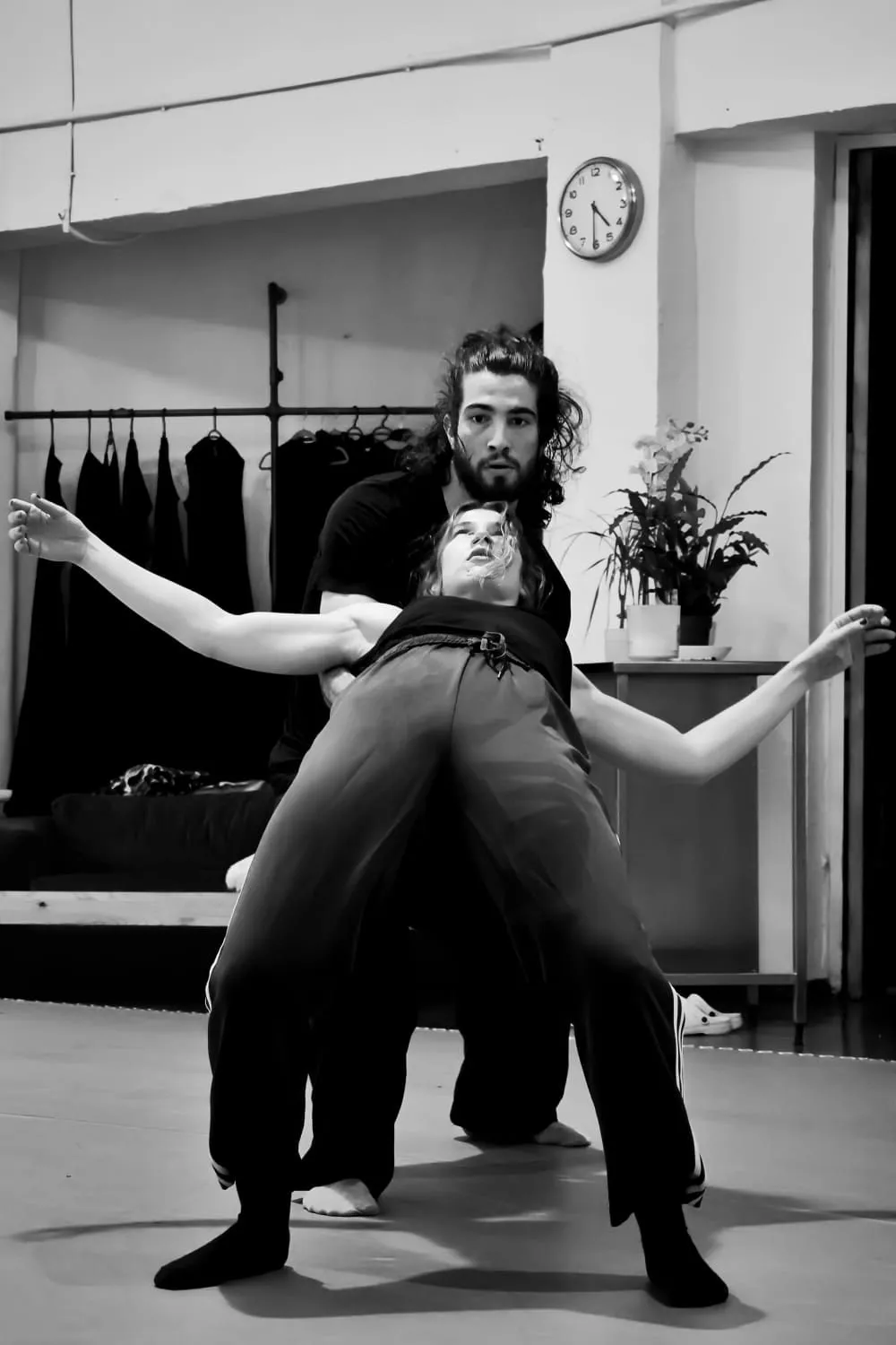 Hugo y Vega Grimalt en un ensayo en dúo